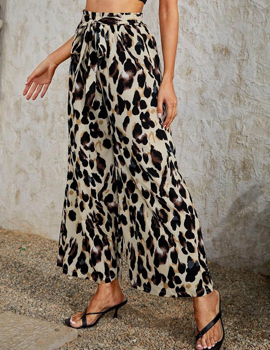 Kotty Women Animal Printed Relaxed High-Rise Easy Wash Trousers