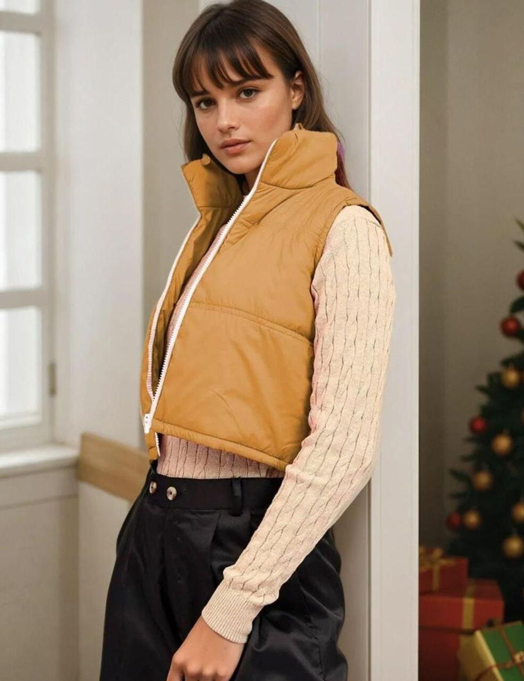 Kotty Women Stand Collar Solid Lightweight Padded Jacket