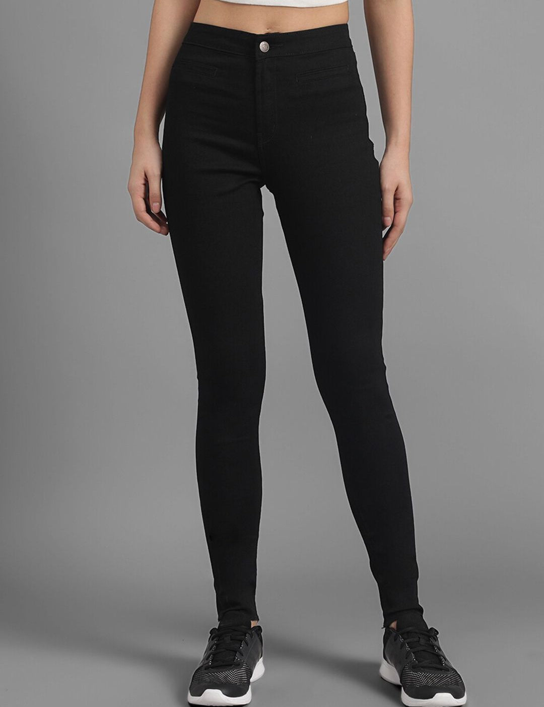 Kotty Women Black Slim Fit High-Rise Clean Look Jeans