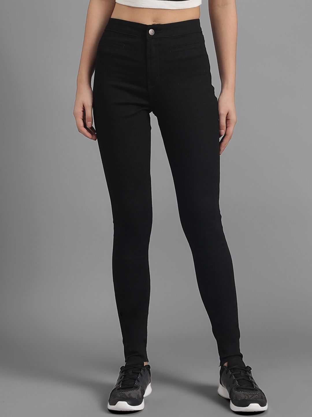 Kotty Women Black Slim Fit High-Rise Clean Look Jeans