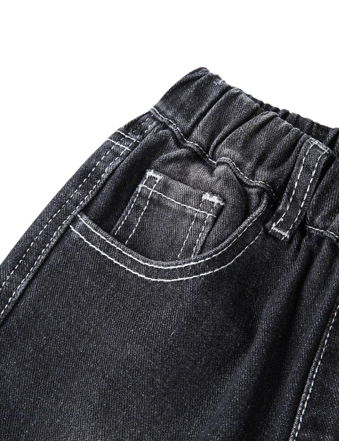 Kotty Boys Black Jean Low Distress Light Fade Regular Fit Jeans