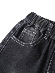 Kotty Boys Black Jean Low Distress Light Fade Regular Fit Jeans