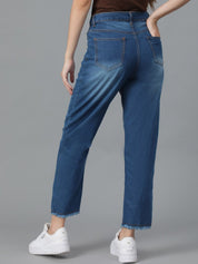 Kotty Women Jean Straight Fit High-Rise Light Fade Stretchable Jeans