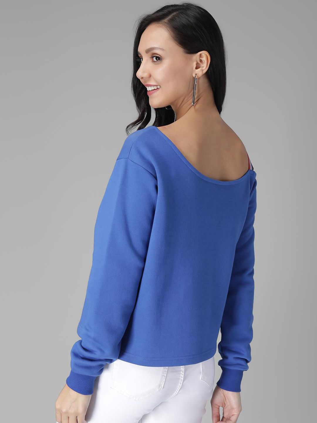 Kotty Women Blue Solid Sweatshirt
