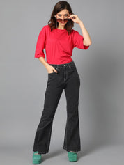 Kotty Women Jean Bootcut High-Rise Cotton Stretchable Jeans
