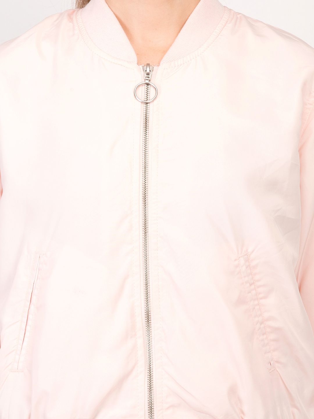 Kotty Women Pink Solid Insulator Bomber Jacket