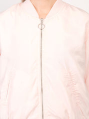 Kotty Women Pink Solid Insulator Bomber Jacket