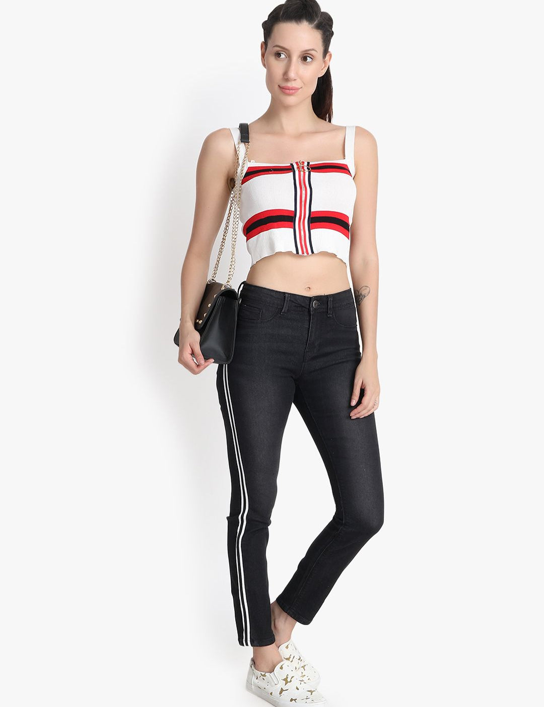 Kotty Women Black Skinny Fit High-Rise Clean Look Jeans