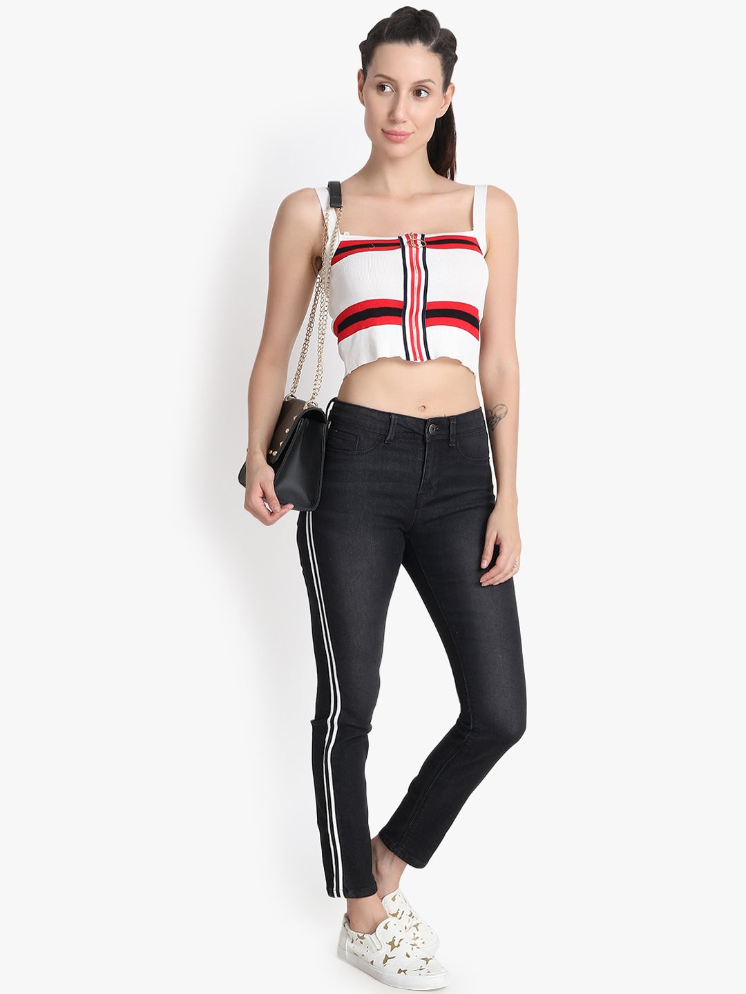 Kotty Women Black Skinny Fit High-Rise Clean Look Jeans