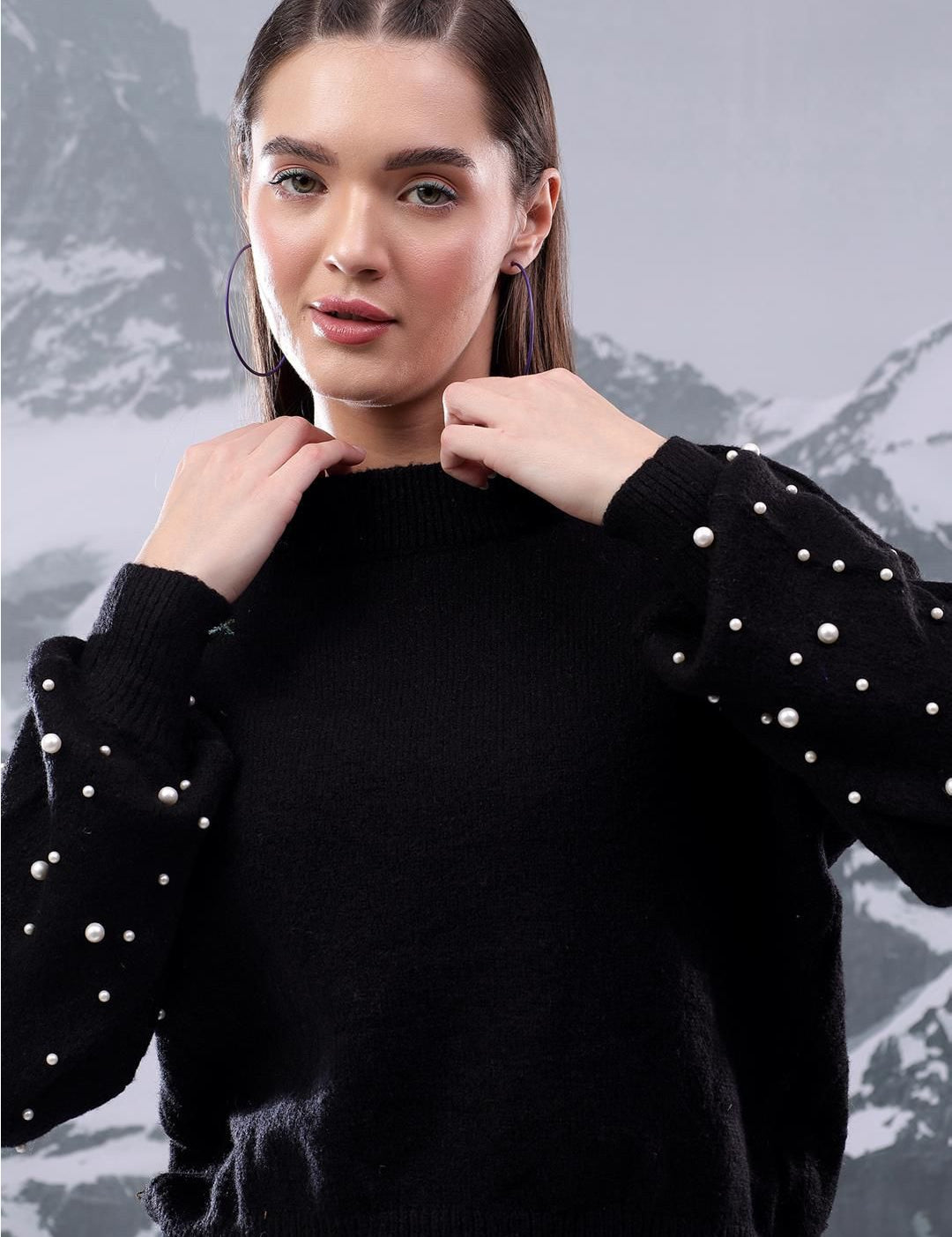 Kotty Women Embroidered Pullover with Embellished Detail