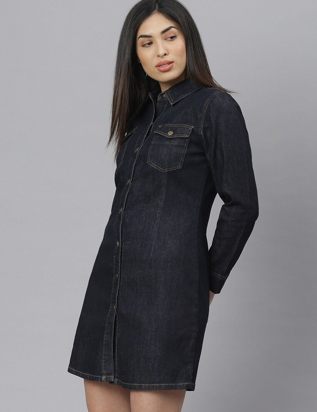 Kotty Women Blue Solid Shirt Dress