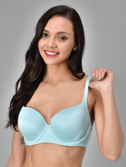 Kotty Turquoise Blue Solid Lightly Padded Underwired T-shirt Bra-KTTWOMENSBRA01