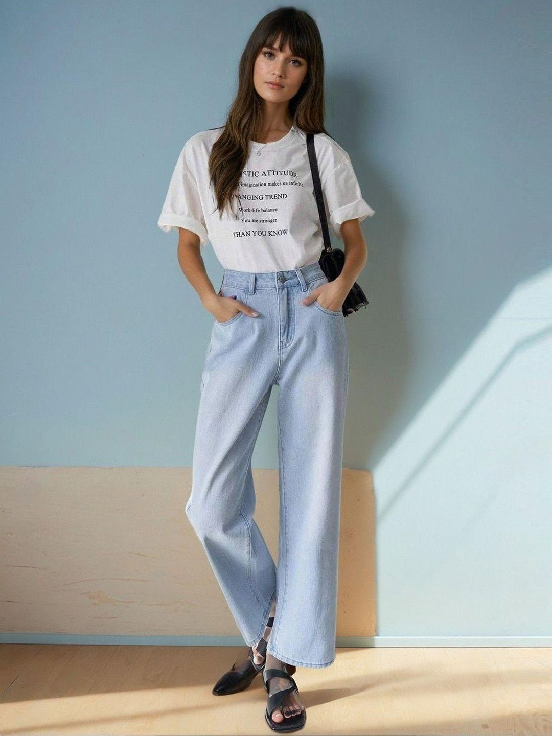 Kotty Women Straight Fit High-Rise Stretchable Jeans