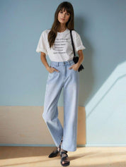 Kotty Women Straight Fit High-Rise Stretchable Jeans