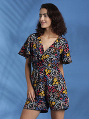 Kotty Printed Short Sleeves Jumpsuit
