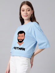 Kotty Women Graphic Printed Round Neck Cotton Oversized T-shirt