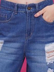Kotty Women Straight Fit High-Rise Highly Distressed Stretchable Jeans