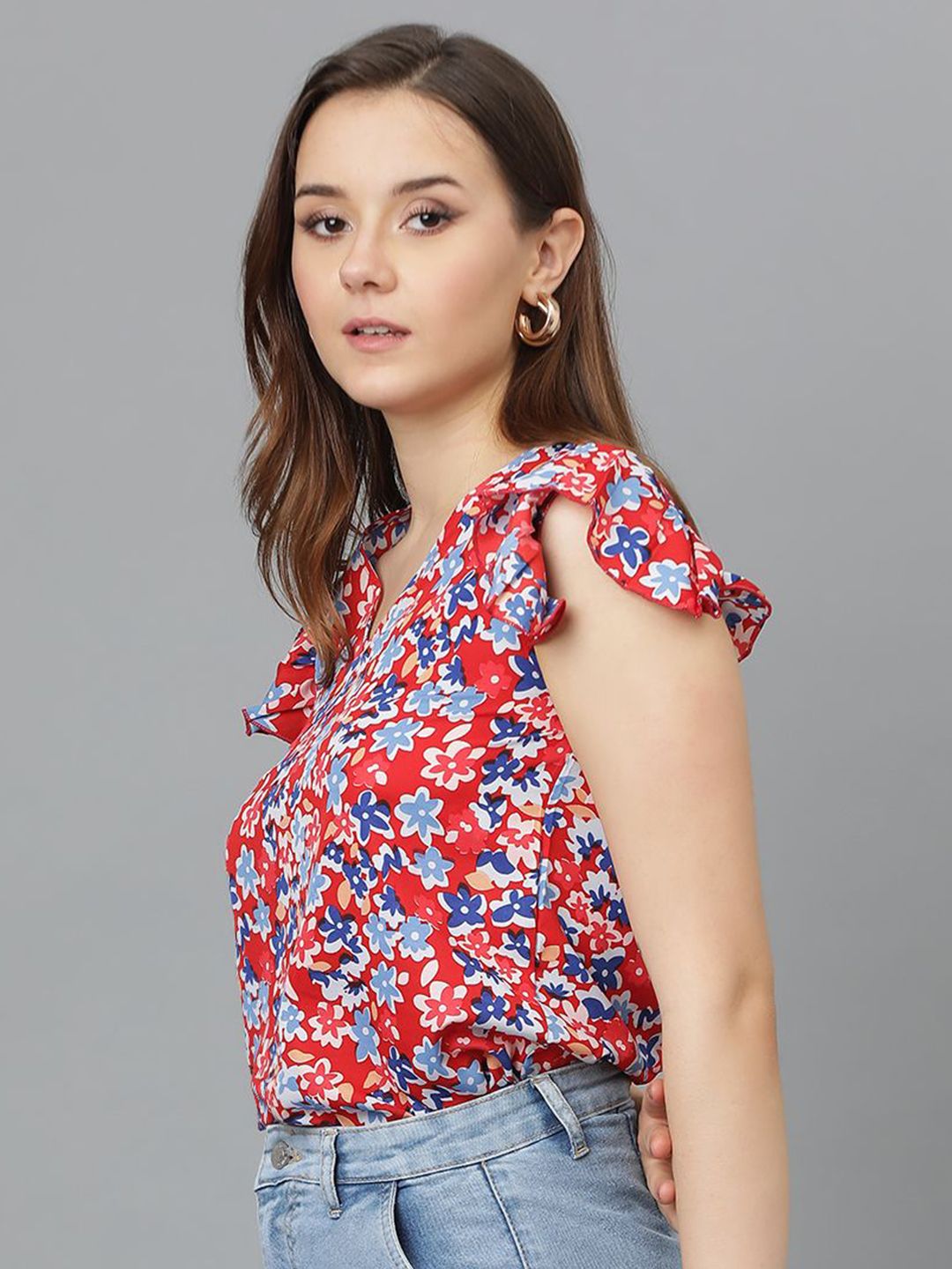 Kotty Floral Print Crepe Top