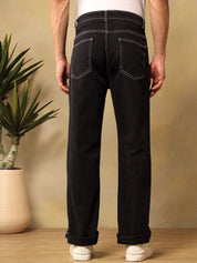 Kotty Men Solid Regular Fit Mid-Rise Stretchable Jeans