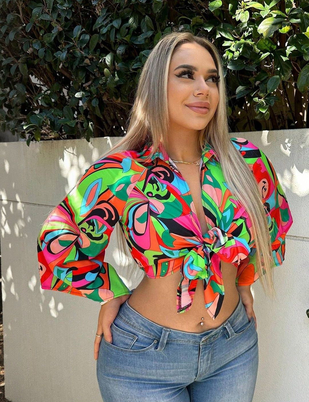 Kotty Print Crop Top