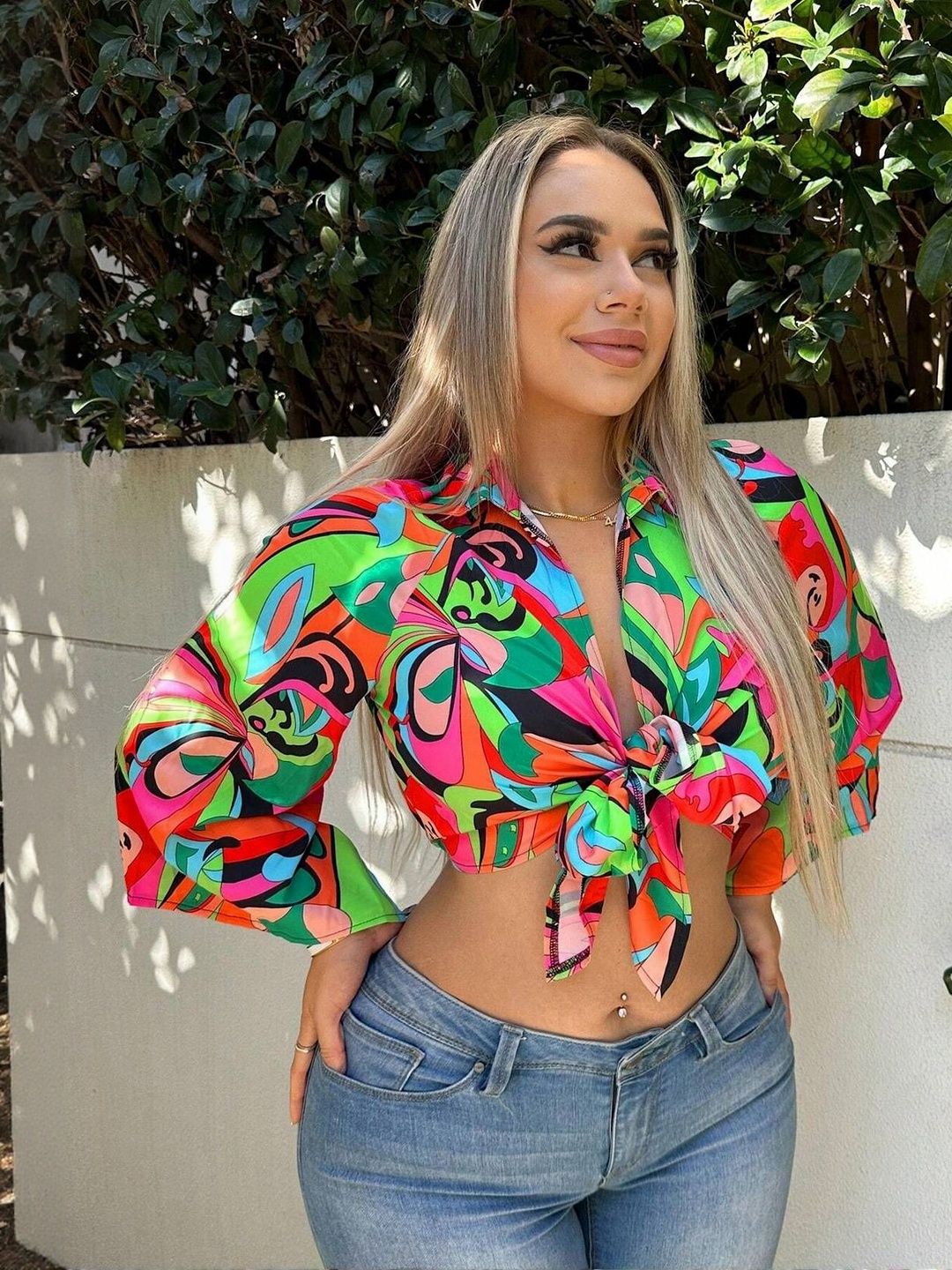 Kotty Print Crop Top