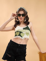 Kotty Embroidered Cotton Regular Crop Top