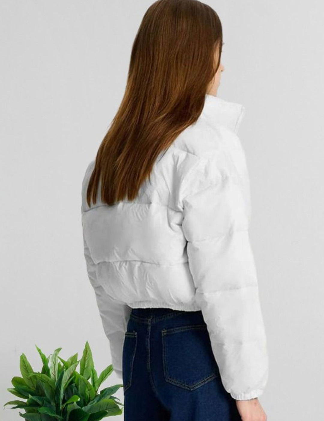 Kotty Mock Collar Lightweight Crop Puffer Jacket 