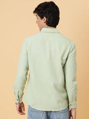 Kotty Men Relaxed Spread Collar Solid Casual Shirt