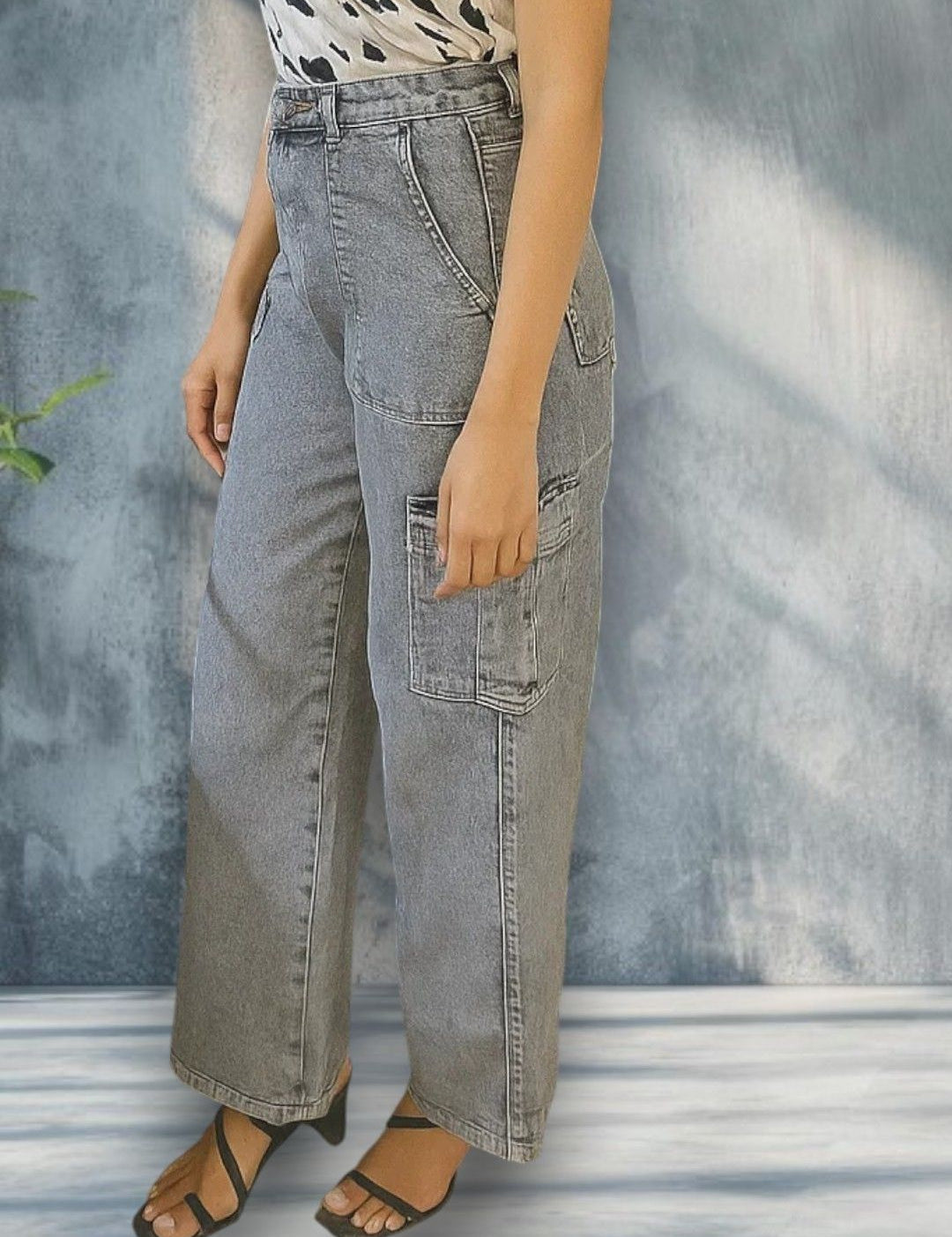 Kotty Women Regular Fit High-Rise Stretchable Cargo Jeans