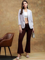 Kotty Women Solid Shawl Collar Front Open Overcoat