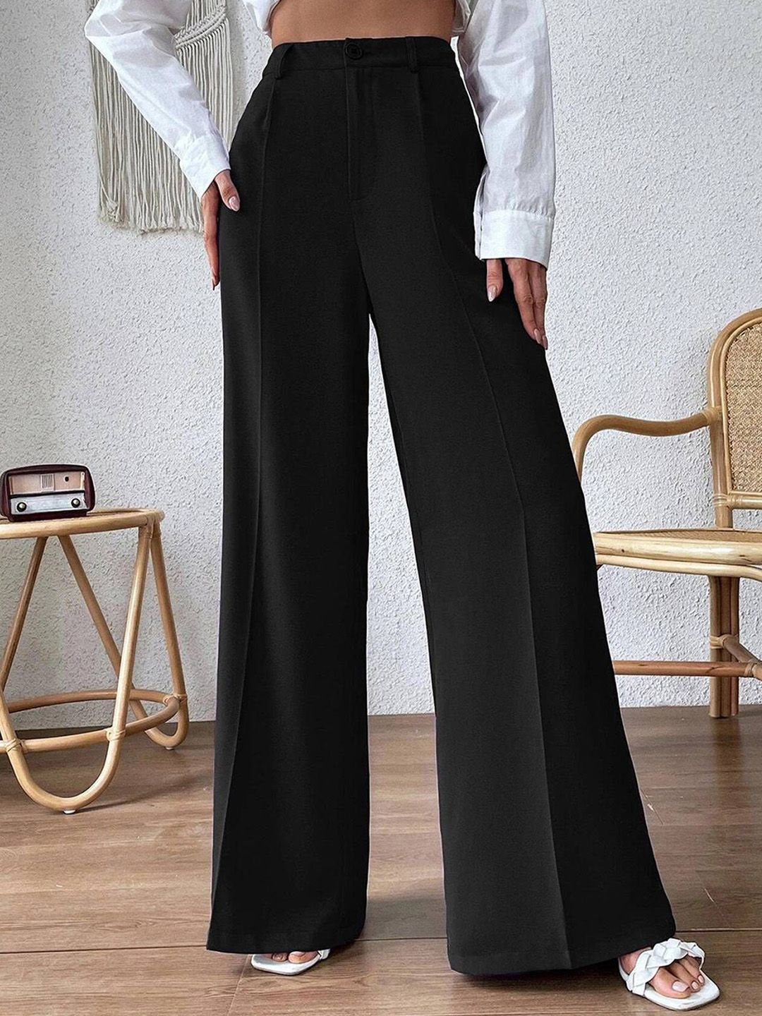 Kotty Women Relaxed Straight Leg High-Rise Easy Wash Parallel Trouser