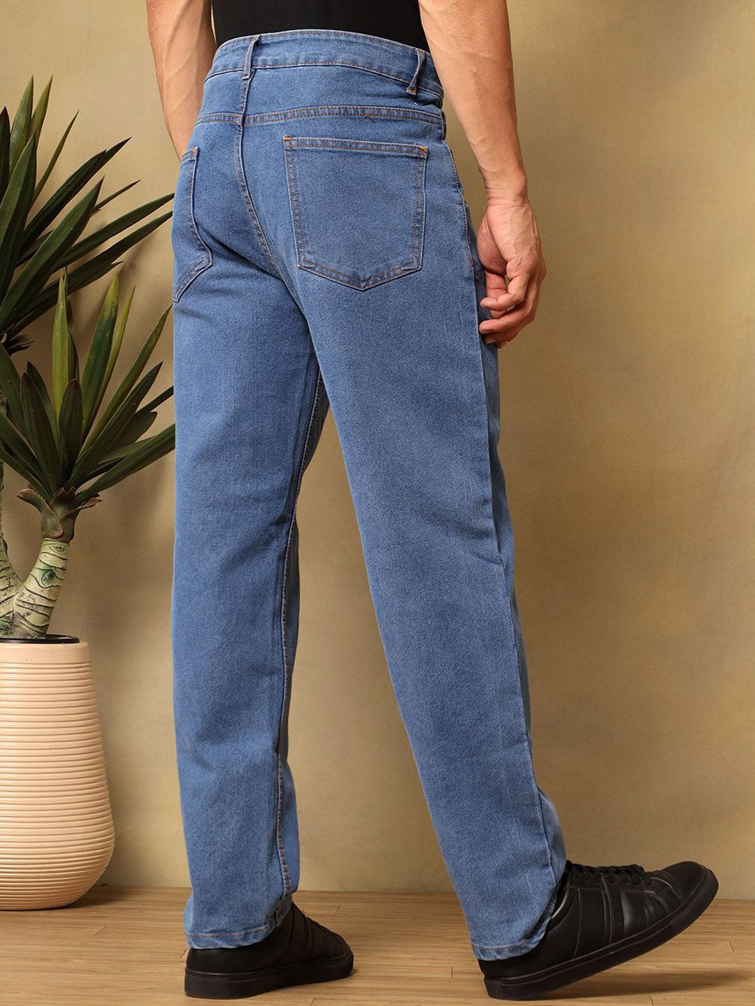 Kotty Men Relaxed Fit Mid-Rise Cotton Stretchable Jeans