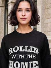 Kotty Women Typography Printed Full Sleeve Sweatshirt