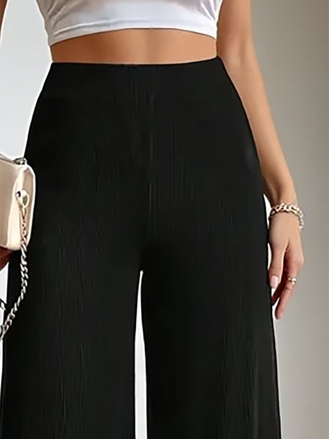 Kotty Women Comfort Flared High-Rise Parallel Trousers