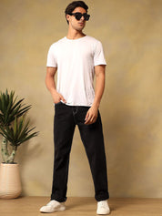 Kotty Men Solid Regular Fit Mid-Rise Stretchable Jeans