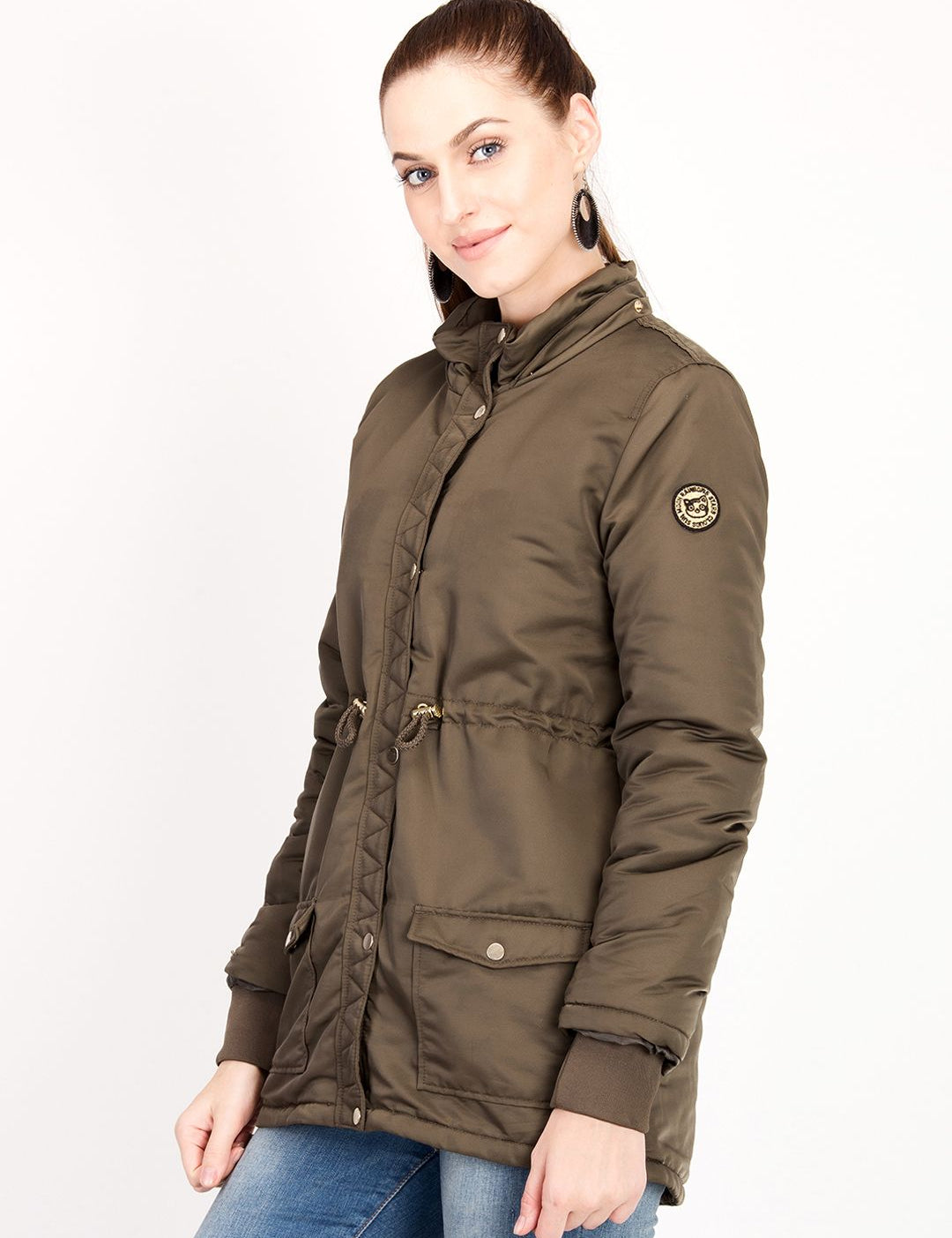 Kotty Women Brown Solid Insulator Longline Parka