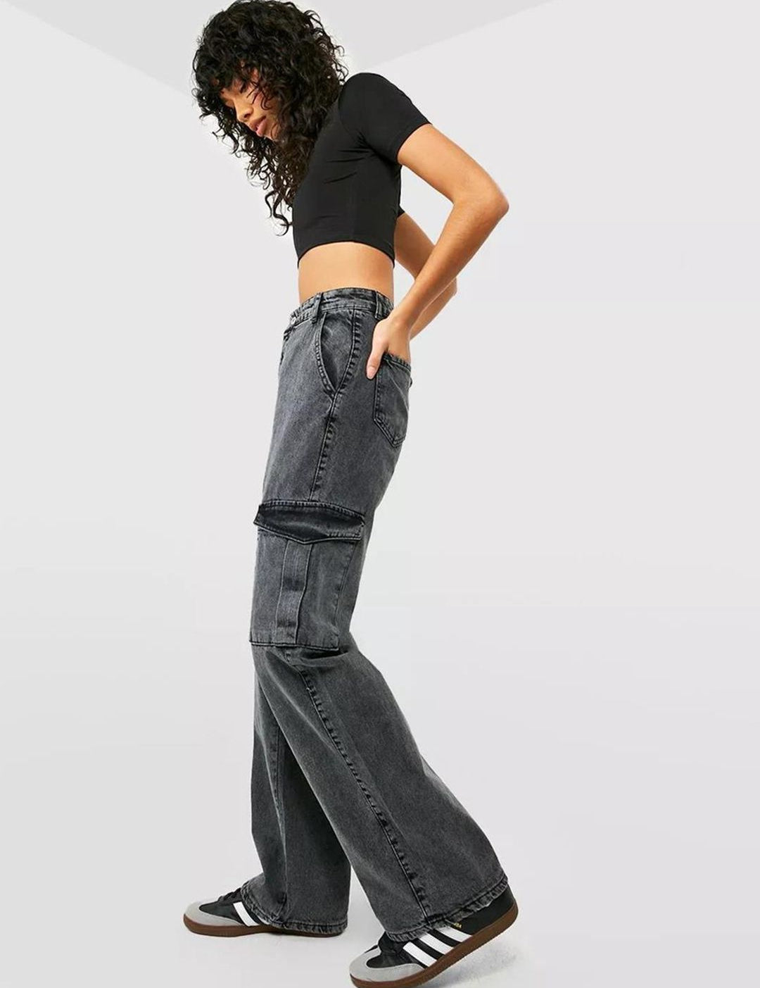 Kotty Women Grey Jean Straight Fit High Rise Light Fade Clean Look Stretchable Jeans