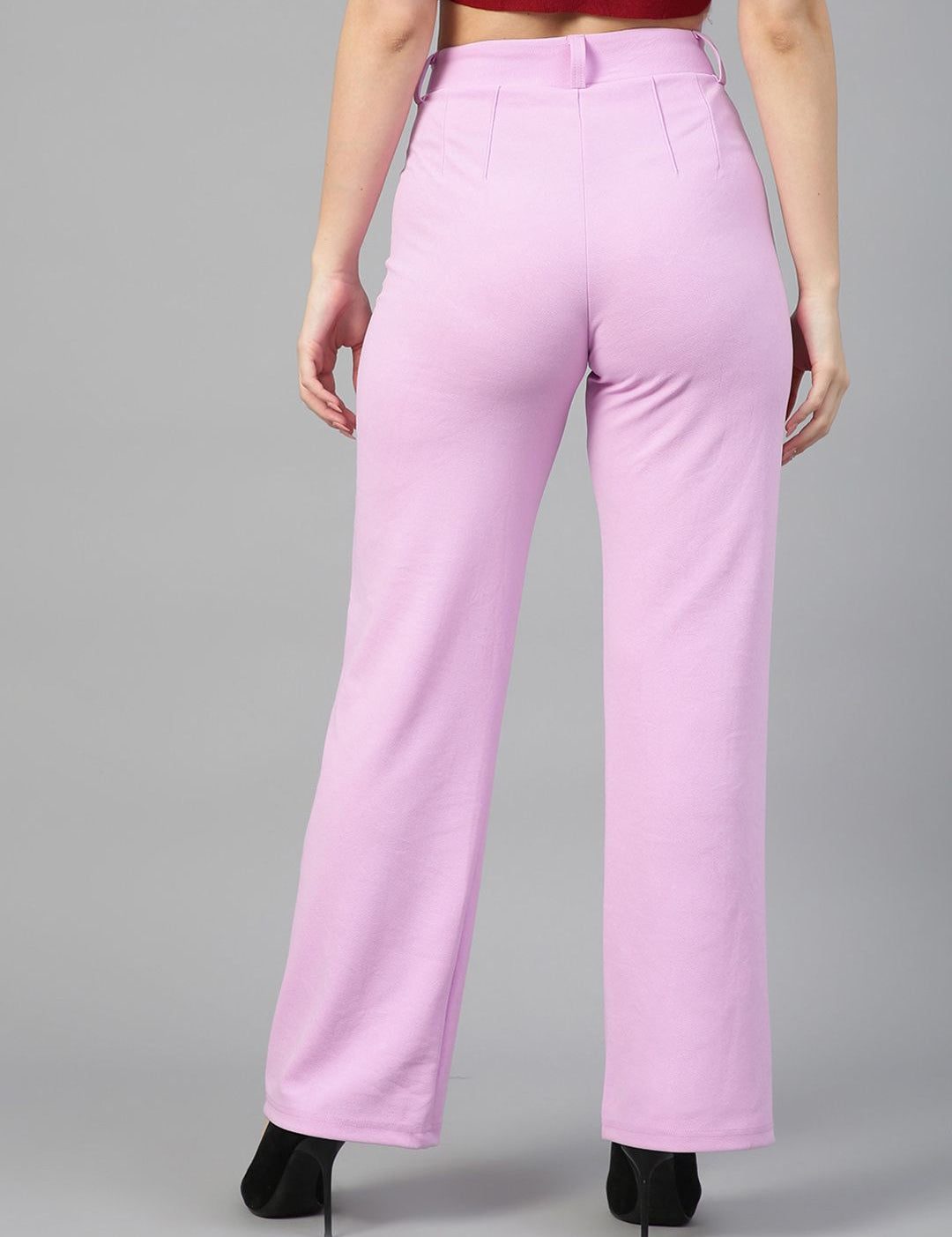 Kotty Women Pack Of 2 Relaxed Straight Leg Fit High-Rise Easy Wash Trousers