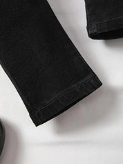 Kotty Boys Black Jean Mildly Distressed Regular Fit Jeans