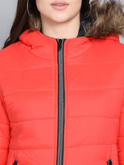 Kotty Women Orange Outdoor Parka Jacket