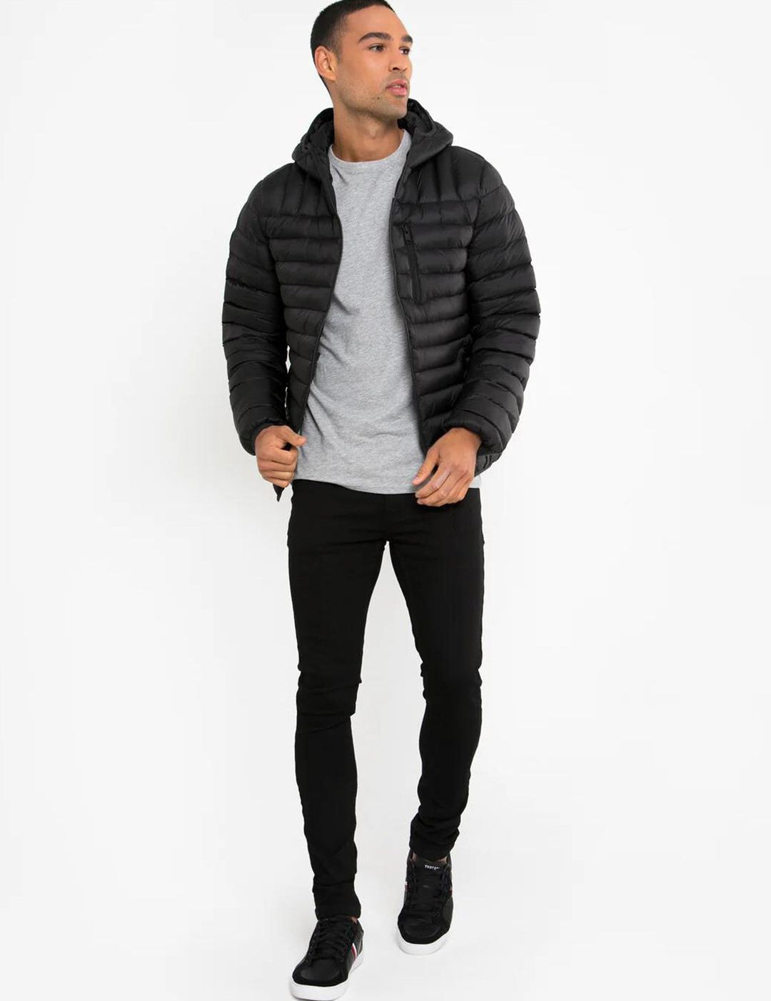 Kotty Black Hooded Puffer Jacket