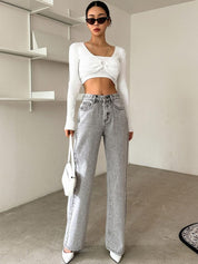 Kotty Women High-Rise Clean Look Crinkle Stretchable Jeans