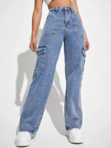 Kotty Blue Women Jean Straight Fit High-Rise Clean Look Heavy Fade Stretchable Jeans