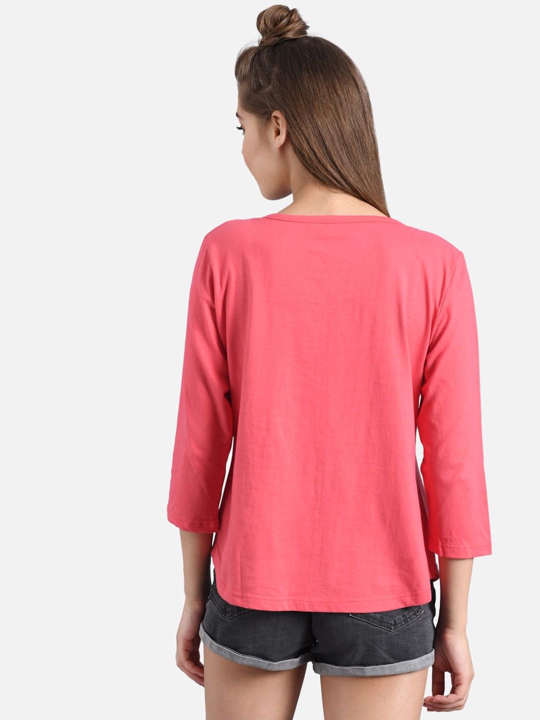 Kotty Women Multicoloured Pack of 2 Colourblocked Round Neck T-shirt