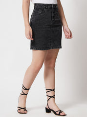 Kotty Cotton Lycra Denim A-Line Skirt