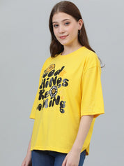 Kotty Typography Printed Oversized T-shirt