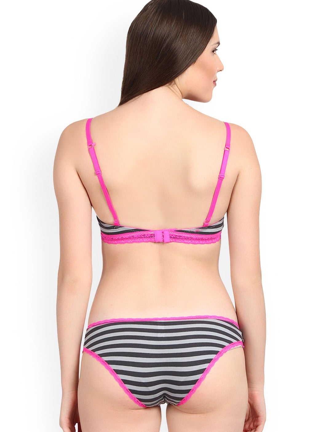 Kotty Women Black Striped Lingerie Set KTTIW129