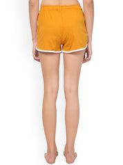 Kotty Women Coral Yellow Solid Lounge Shorts KTTSLEEPSHORTS194