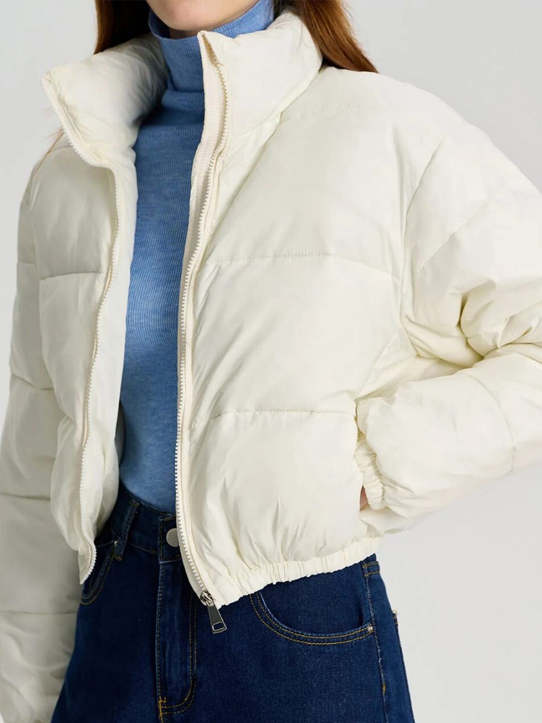 Kotty Stand Collar Crop Puffer Jacket
