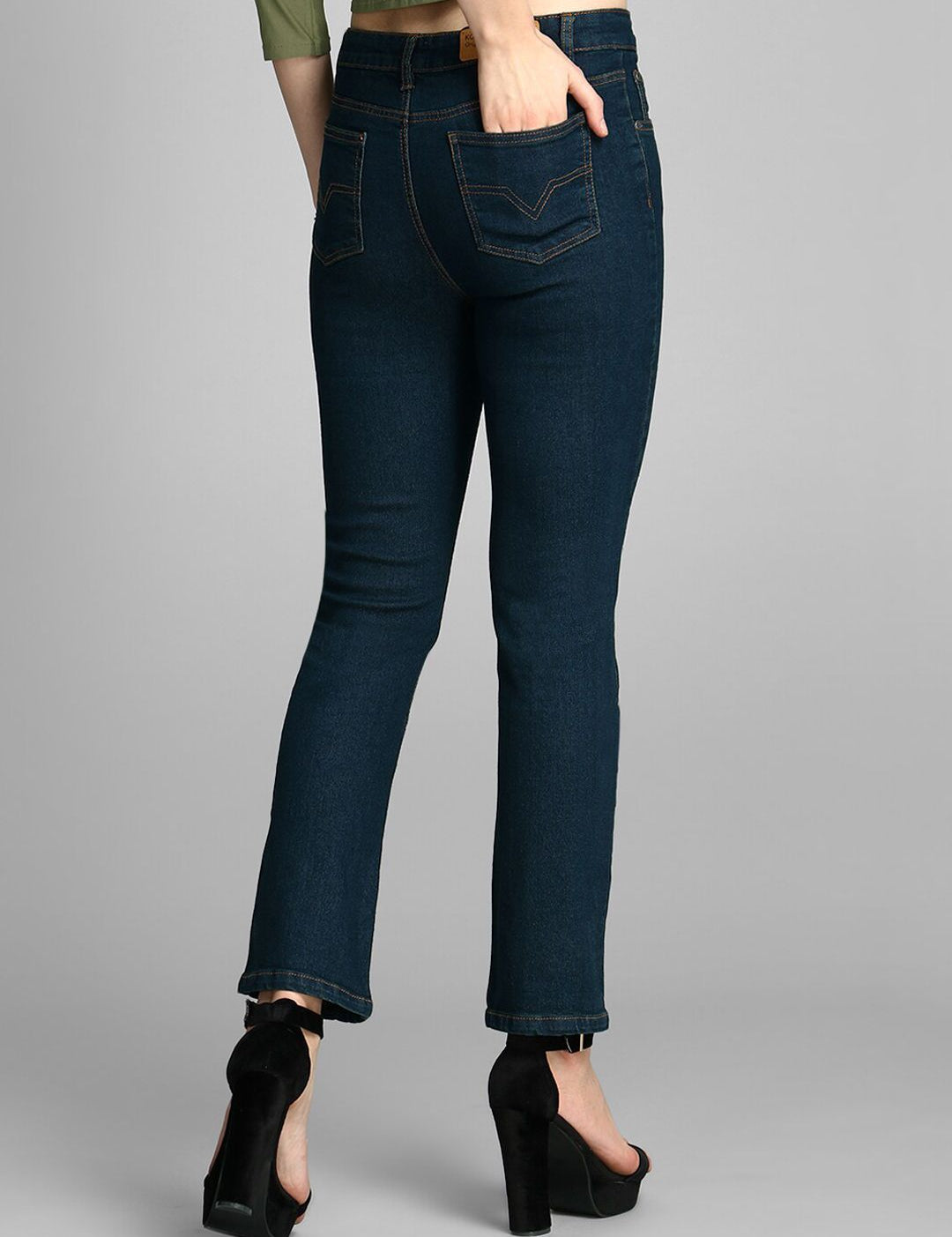 Kotty Women Blue Skinny Fit High-Rise Clean Look Cotton Jeans